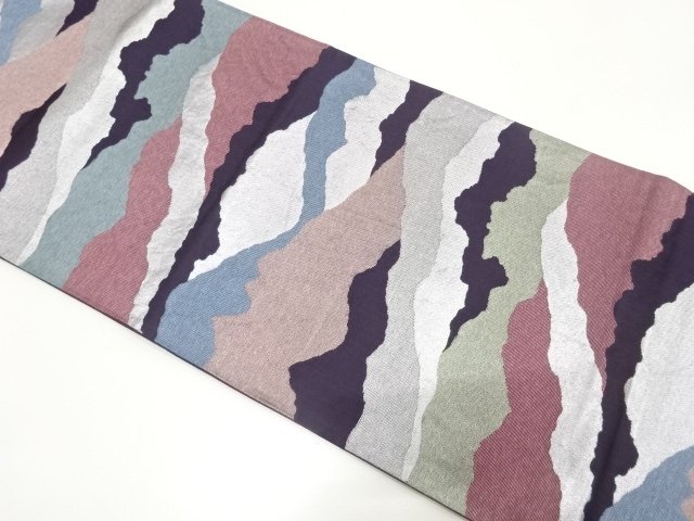 JAPANESE KIMONO / ANTIQUE FUKURO OBI / WOVEN MIST